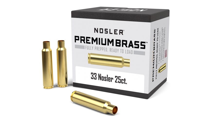 Nosler Cartridge Brass Unprimed - 33 Nosler (25 count)