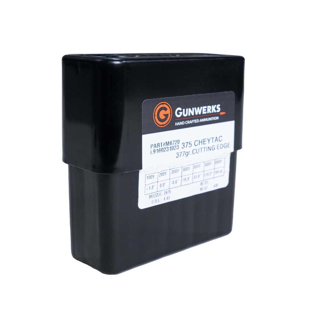 [AY-M6720] 375 Cheytac, Cutting Edge 377gr, Gunwerks Precision Lead Free Ammunition (Box (10 Round))