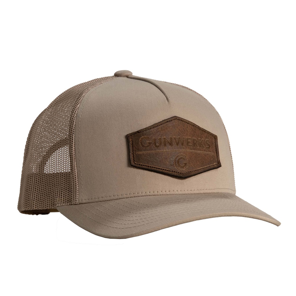 [PD-K1109] Gunwerks Leather Patch Khaki Hat